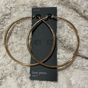 FREE PRESS Large! Nordstrom Rack Gold Hoop Earrings Nickel Free NEW